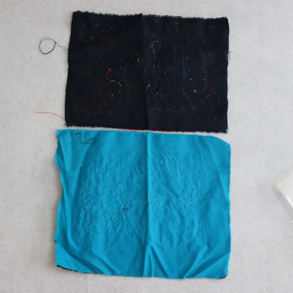 Vintage Kuna Mola Textile Panels OS Multi Unisex Folk Art Embroidery
